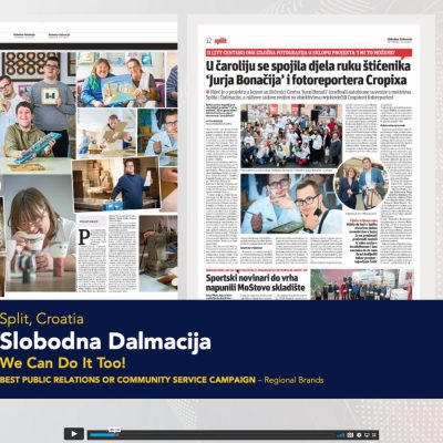 Najbolji odnosi s javnošću ili društveno korisni rad – regionalni brandovi – Osvojeno 2. mjesto na INMA GLOBAL MEDIA AWARDS-u