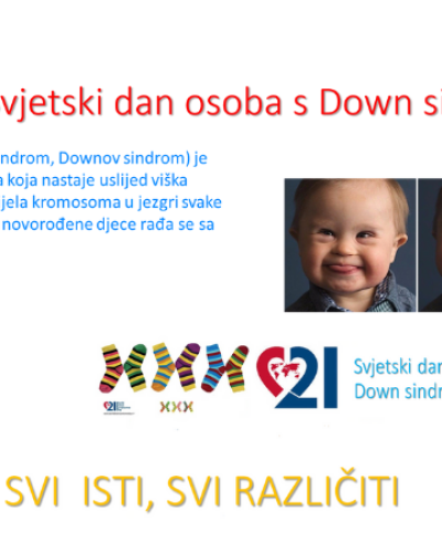 Podružnica Sinj obilježava Svjetski dan osoba s Down sindromom