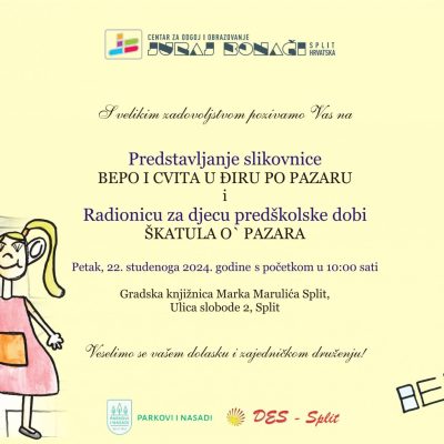 Poziv na predstavljanje slikovnice Bepo i Cvita u điru po Pazaru