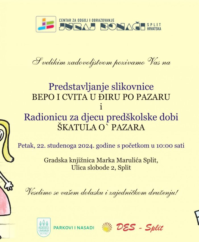 Poziv na predstavljanje slikovnice Bepo i Cvita u điru po Pazaru